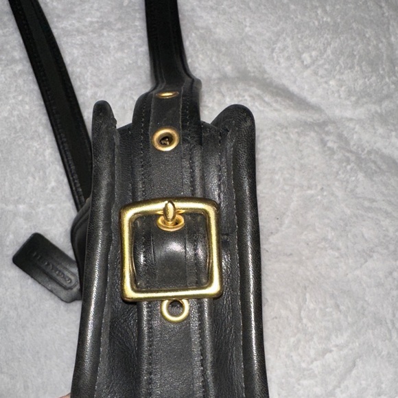 Coach Black Leather Crossbody Bag vintage N- F0D-9167 - Picture 4 of 5